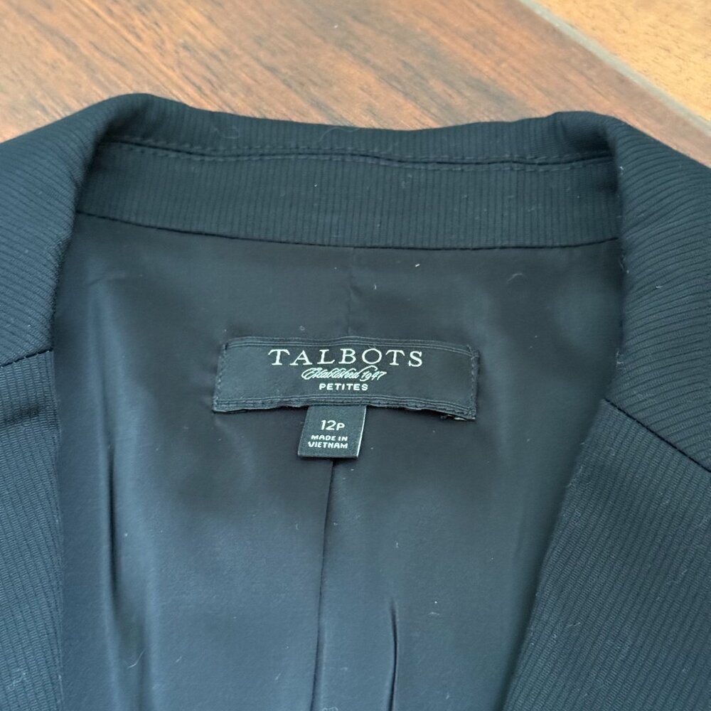 Talbots Womens Black Blazer Size 12 petite - Picture 5 of 6
